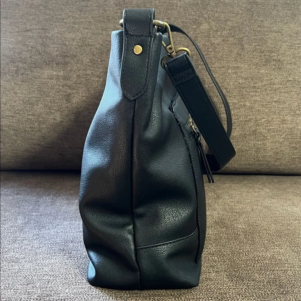 New Style & Co Hudsonn Convertible Hobo Bag in Black